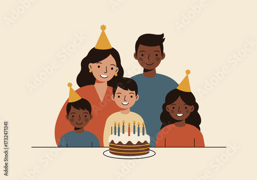 Family celebration birthday party cake home indoor joyful gathering