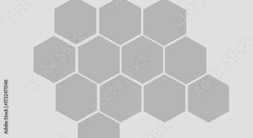 Grey hexagonal tiles with a light grey background