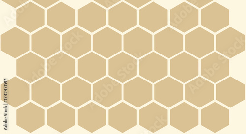 Beige hexagons form a dense, regular honeycomb-like pattern