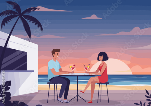 Romantic dinner for two beachside tropical sunset private dining experience relaxed atmosphere intimate setting love and connection