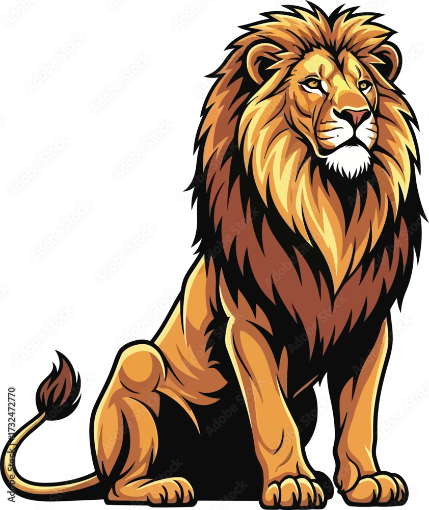 Obraz premium lion cartoon isolated on white