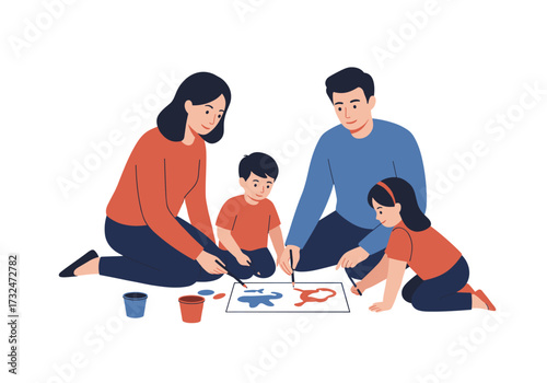 Family creative activity home indoor eye-level engaging moments