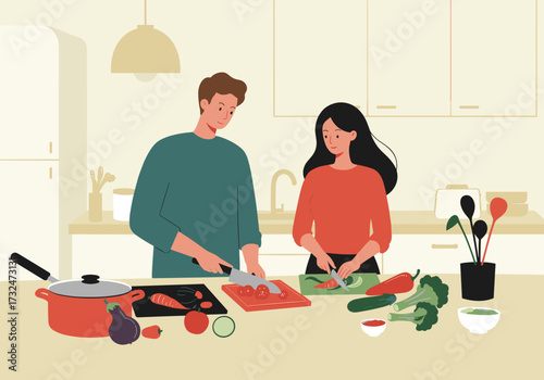 Cooking together a culinary experience in a modern kitchen lifestyle cozy environment engaging viewpoint