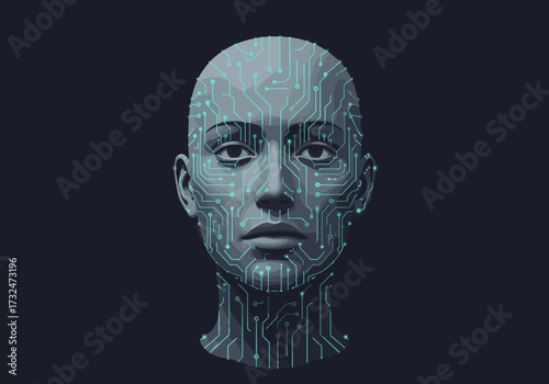 Artificial intelligence concept digital workspace graphic design futuristic environment view technology innovation