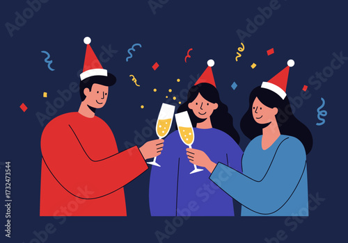 New year celebration home party digital festive atmosphere view joyful moments