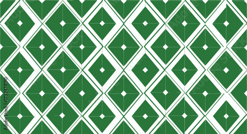 Green diamonds on white background