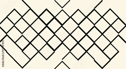 Black line diamonds form a textured pattern on off-white
