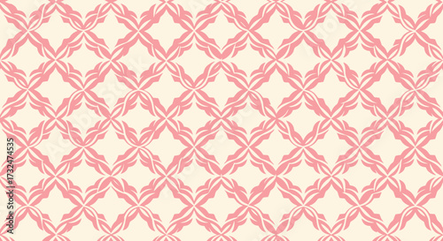 Pink floral trellis pattern
