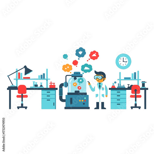 Scientist working in laboratory with complex equipment.