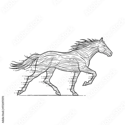 Elegant horse galloping across the field with speed and grace.