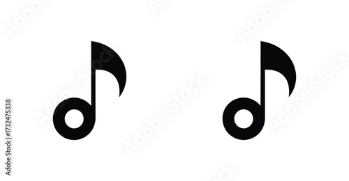 Foto Minimalist black musical eighth notes icon isolated on white background, ideal f