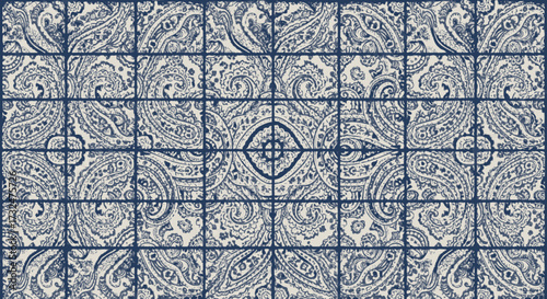 Grid of paisley patterns