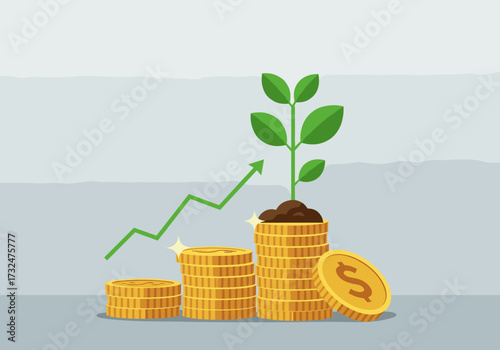 Investment growth strategy maximizing profit with sustainable practices in business financial environment infographic