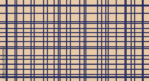 Beige surface overlaid with navy horizontal and vertical lines