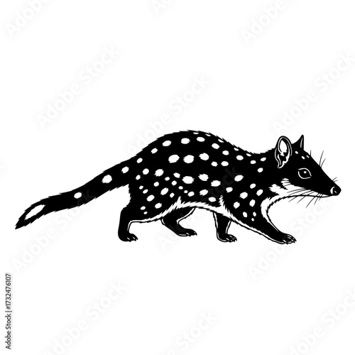 Vector art of spotted echidna illustration with detailed spines and side profile view