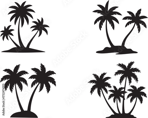 set of palm trees
