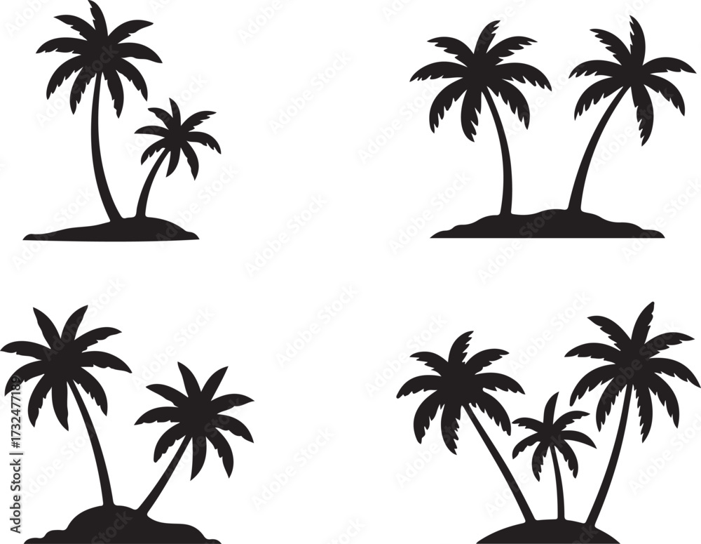 Fototapeta premium set of palm trees