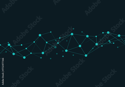 Data visualization network connection digital space infographic design abstract environment top-down view technology concept