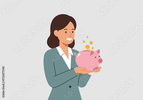 Saving money tips for professionals office environment graphic representation business growth positive mindset