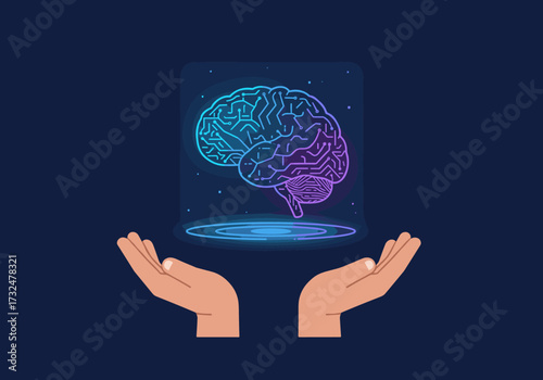Exploring brain power understanding cognitive processes virtual space digital abstract engaging concept