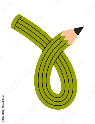 Loop twisted pencil hand drawn