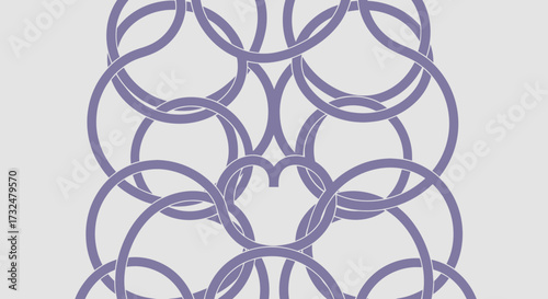 Lilac rings interlock in repeating pattern on a light background