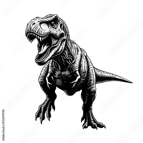 Vector art of realistic trex dinosaur illustration