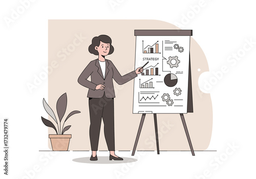 Presentation on business strategy office setting infographic content professional environment view data visualization techniques