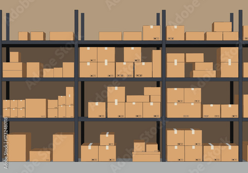 Warehouse organization efficient storage solutions industrial environment graphic top-down view