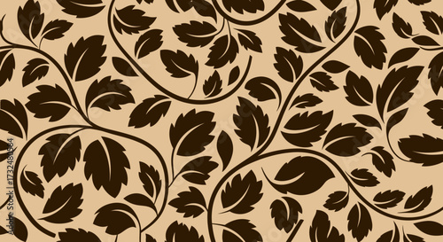 Leafy, brown vines pattern
