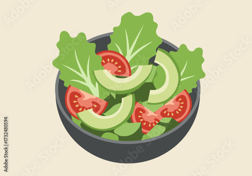 Fresh garden salad preparation kitchen food indoor healthy eating concept