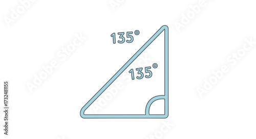 Geometric Illustration of Right Angled Triangle with Obtuse Angles and 135 Degree Labeling