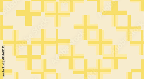 Yellow-beige plus sign pattern