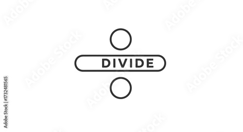 Illustrative divide symbol evoking mathematical operations and conceptual separation