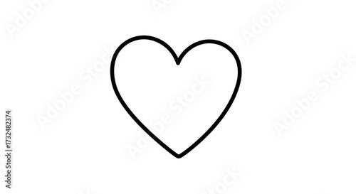 Simple vector heart outline on a white background expressing affection and love