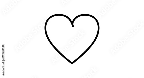 Simple Heart Icon Illustration Depicting Affection and Care on a Plain Backdrop