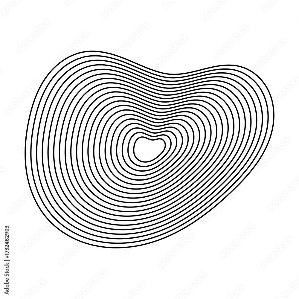 Fototapeta premium Abstract concentric contour line shape for modern background, poster, optical art, and minimal design