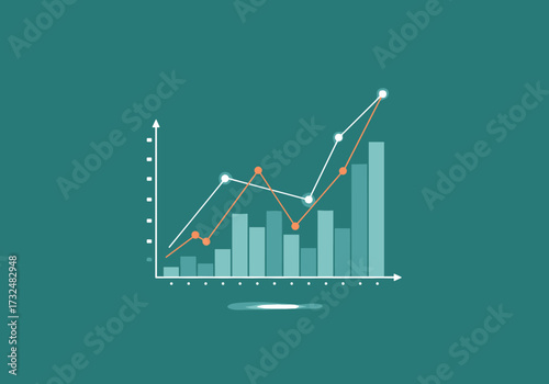 Market trends analysis business sector infographic digital environment aerial view growth insights for seo impact