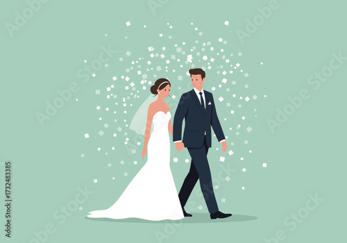 Couple exchanging vows wedding ceremony romantic setting side view love and commitment