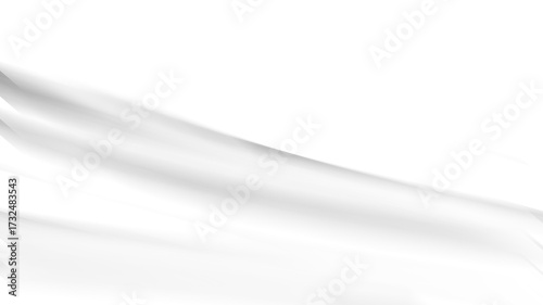 Gentle white fabric wave illustration with smooth flowing folds and subtle shadows, isolated on transparent background, minimal abstract banner with light texture​
