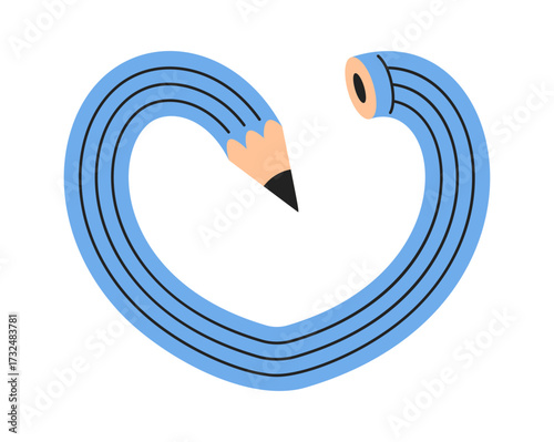 Heart shaped twisted pencil design