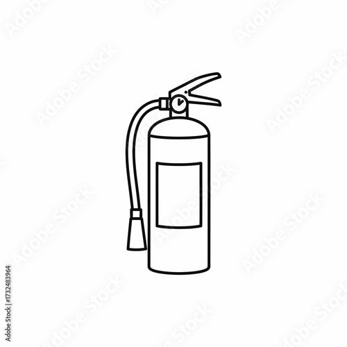 Line art icon of a fire extinguisher. Essential fire safety equipment for emergencies and prevention.