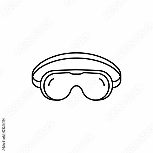 Safety goggles or glasses line icon. An outline symbol for eye protection in construction, laboratory, or industrial work.