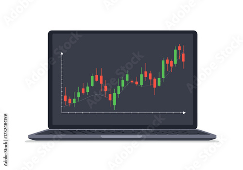 Market analysis trends financial markets chart visualization digital workspace desktop view investment insights