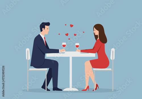 Romantic dinner date cozy restaurant warm colors intimate perspective love and connection