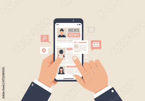Engaging news reading experience digital device mobile interface user-friendly contemporary interactive