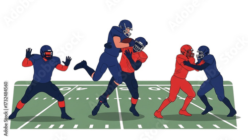 American Football Players Silhouettes – Vector Illustration Set AI EPS PNG JPEG