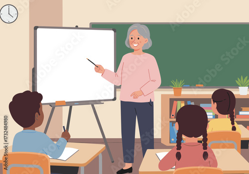 Teaching techniques for young learners in a classroom setting educational environment interactive lesson engaging view