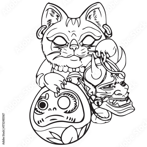 cat Daruma Tattoo