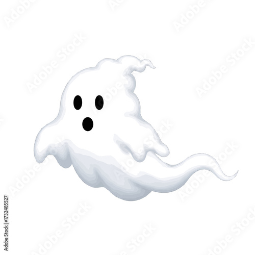 White Ghost Floating in the Air, Halloween Spirit.